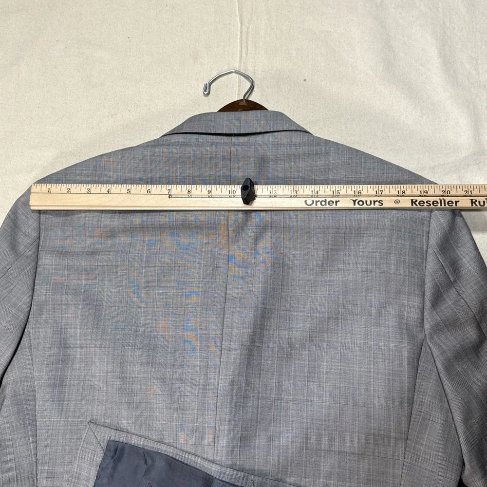 Jos A Bank Reserve Blazer Mens 46 Grey Lanificio di Fabio Super 120s Wool Italy